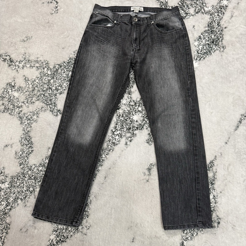 Paper Denim & Cloth Mens 36X32 Gray Straight Leg Cotton Blend Jeans Y2K